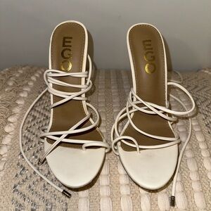 EGO White Strappy Heels